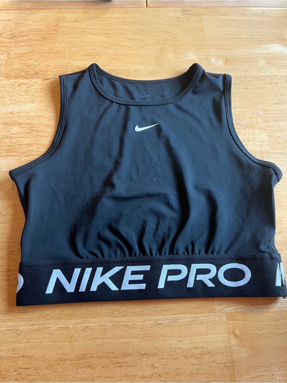 Nike Black and White Cropped Sports Tank Top